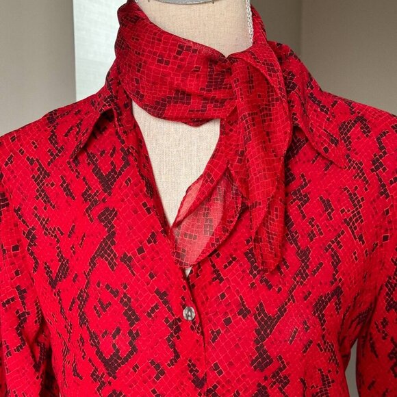 NY&CO Button Down Shirt with Matching Scarf - Size small - Picture 5 of 6